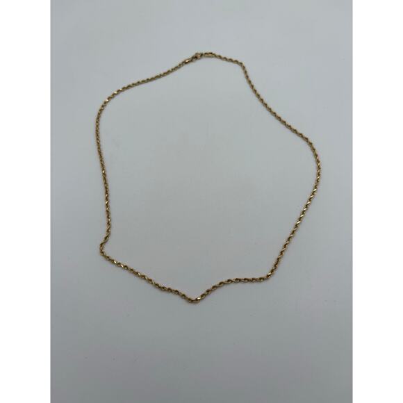 14K Gold Rope Chain Lobster Clasp Necklace - Picture 1 of 7